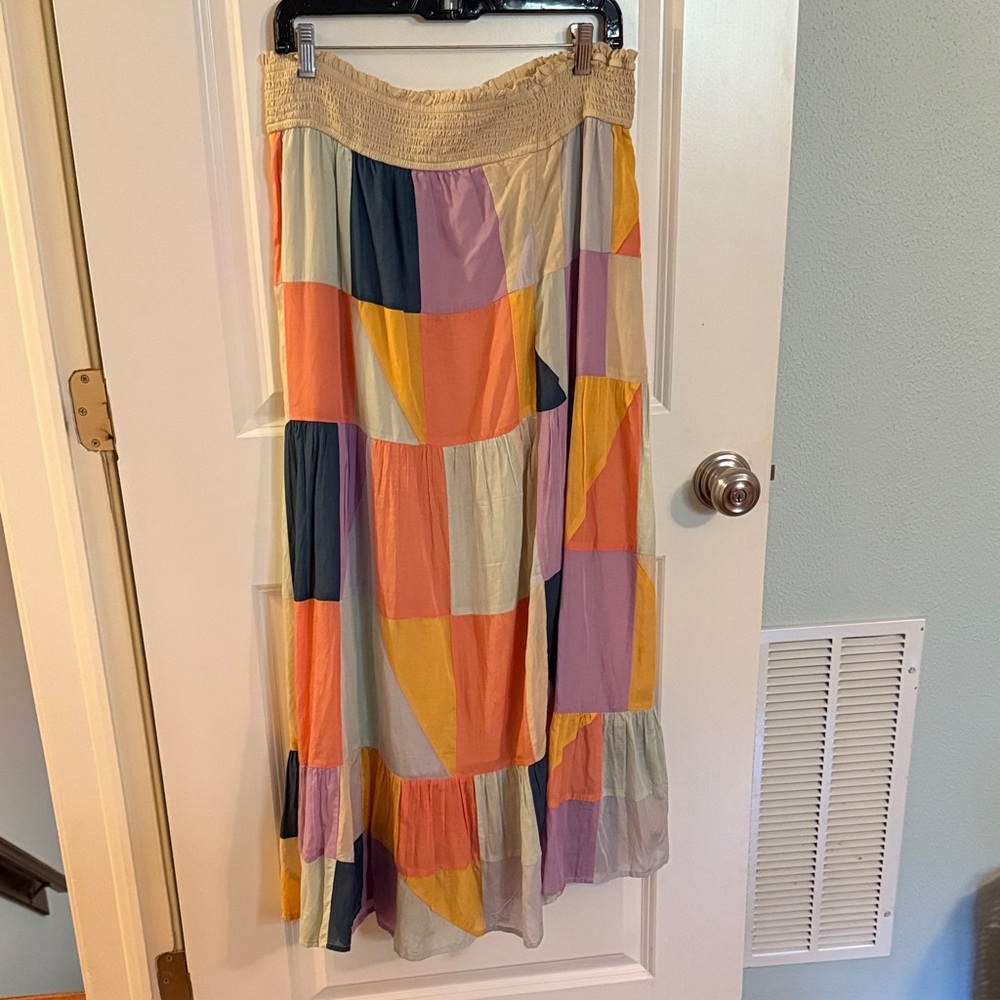 Anthropologie Multicolor Patchwork Maxi Skirt